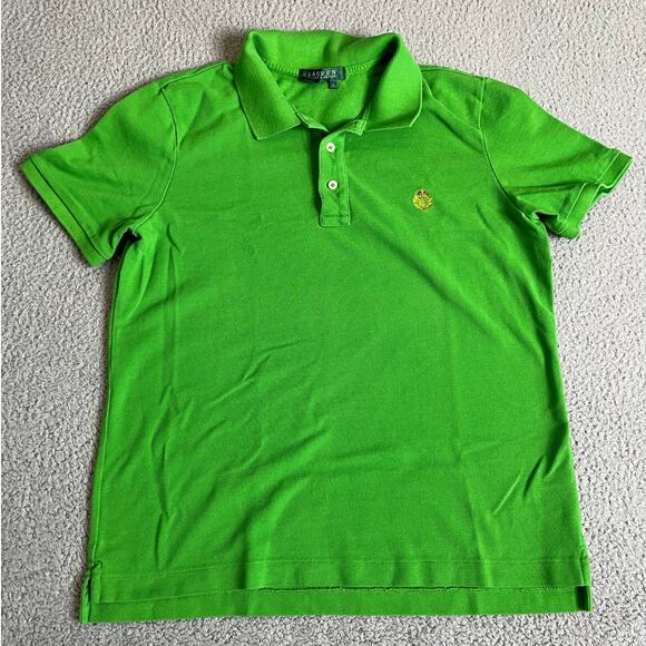 Lauren by Ralph Lauren Tops - Lauren Ralph Lauren Polo Large Gold Crest Logo Short Sleeve Sport Tennis Golf